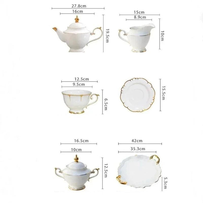 Nordic Phnom Penh Fine Bone China Coffee Tea Set - Elegant Nordic Drinkware for Home Hosting