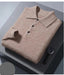 Men's Luxury 100% Mink Cashmere Polo Neck Knit Pullovers