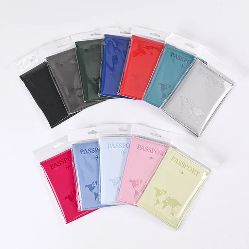 Elegant PU Leather Passport Holder Set with Waterproof Feature and Card Slot - Stylish Travel Companion