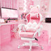 Adorable Pink Gaming Chair with Cat Ear Design and Adjustable Lumbar Support for Female Gamers