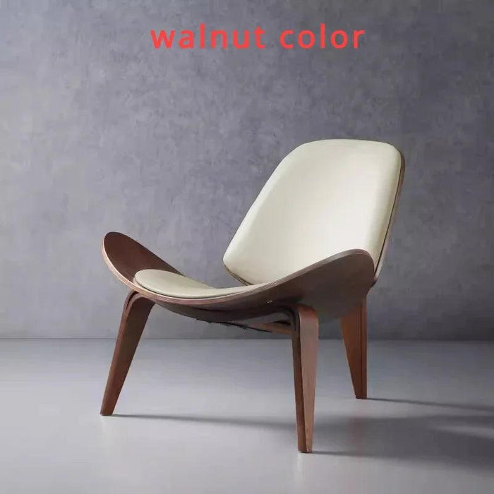 Nordic Artistic Solid Wood Lounge Chair with Unique Airplane Shell Design