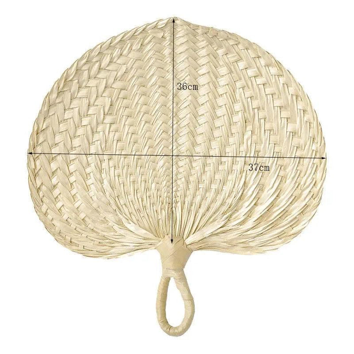 Handcrafted Bamboo Heart-Shaped Fan for Summer Celebrations and Home Elegance