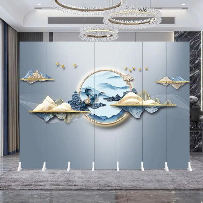 Contemporary Dual-Sided Mobile Folding Screen for Stylish Space Division