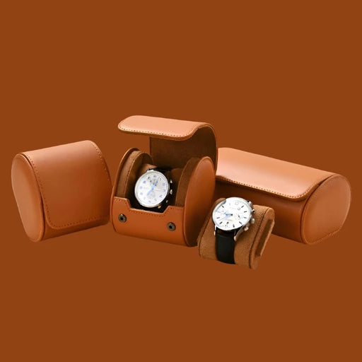 Luxurious PU Leather Watch Roll and Travel Pouch Set