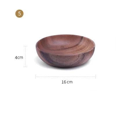 Elegant Rustic Wooden Bowl for Serving Salads and Fruits