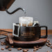 Elegant American Heritage Ceramic Coffee Cup Set with Walnut Cup Holder and Gift Box