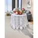 Chic Round White Lace Dining Tablecloth with French Embroidery for Weddings and Events