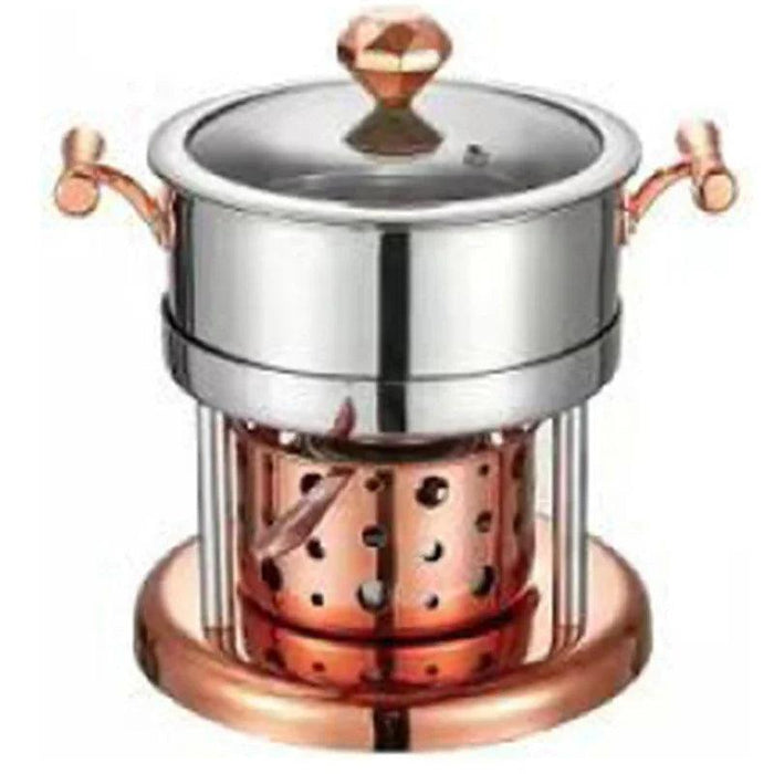 Solo Dining Stainless Steel Pot Set with Integrated Alcohol Burner