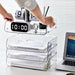 Transparent Acrylic A4 File Storage Organizer - Stackable Desktop Rack for Papers and Magazines