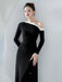 Autumn Dress with Distinctive Diagonal Collar and Lace-up