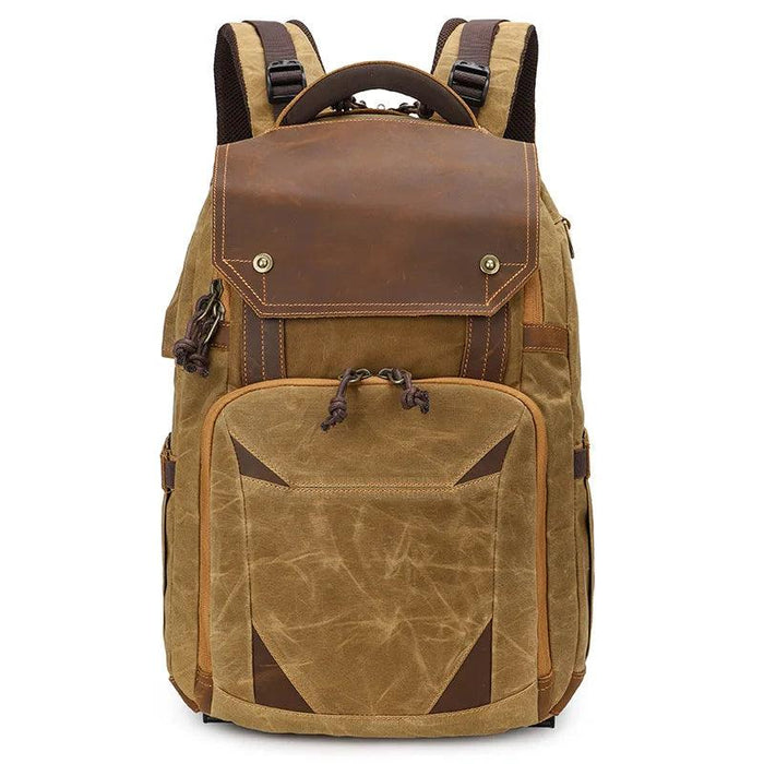 Vintage Batik Canvas Camera Backpack with USB Charging Feature - Ideal for Men’s Photography and Travel Adventures