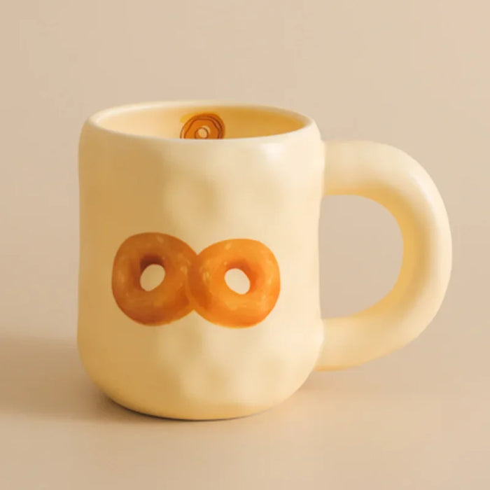 Korean Cartoon Ceramic Mug Set with Spoon and Lid - Whimsical Drinkware Upgrade