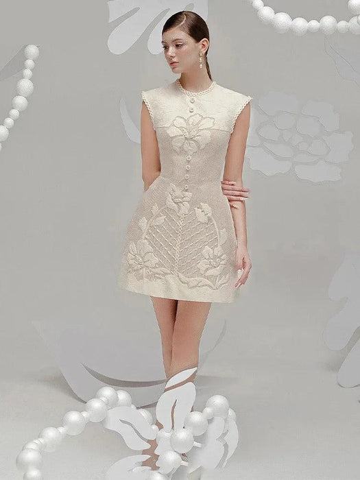 Lace Embroidered A-line Mini Dress for Women
