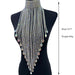 Radiant Rhinestone and Glass Gemstone Tassel Choker Necklace - Crystal AB Silver Elegance