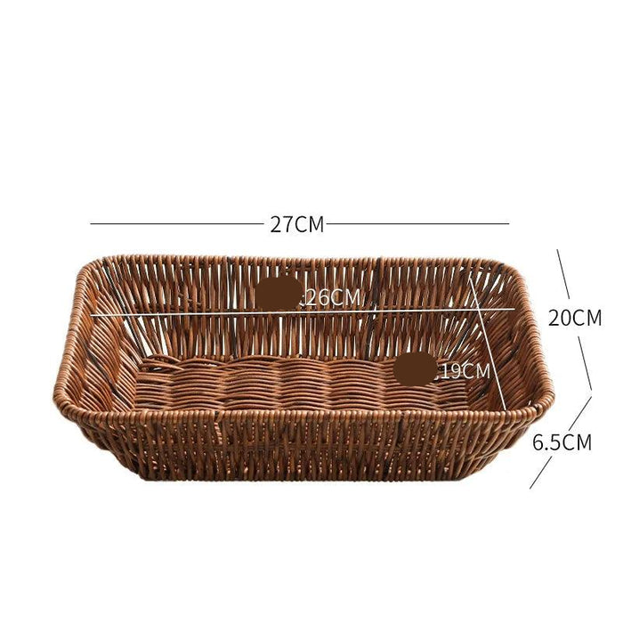 Elegant Imitation Rattan Serving Tray for Upscale Snacking and Tea Presentation