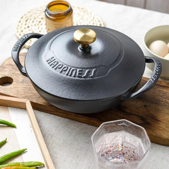 Heritage-Inspired Durable Cast Iron Soup Pot for Gourmet Slow Cooking