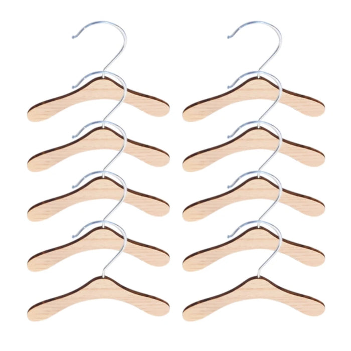 10-Pack Wooden Pet Clothing Hangers - Durable and Portable Dog Apparel Racks