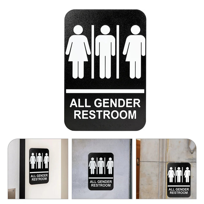 Inclusive Braille Restroom Sign for Unisex Use