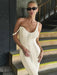 Hollow Out Knit Long Dress V Neck Sleeveless