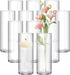 48-Piece Elegant Clear Glass Cylinder Vases Set for Home and Wedding Styling