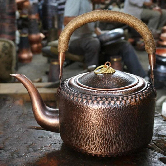 Vintage Handcrafted Copper Hot Pot with Charcoal Boiler - Commercial Quality