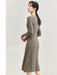 Chic Vintage Knitted Long Sleeve Dress for Women