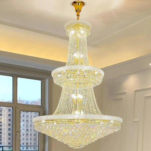 Opulent Chrome Crystal Chandelier - Elegant Lighting Solution for Luxury Hotels, Villas, and High-End Interiors