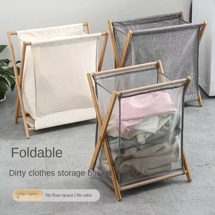 Eco-Friendly Bamboo Foldable Laundry Hamper - Stylish and Space-Saving Storage Solution