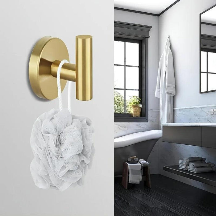 Set of 4 Opulent Gold Stainless Steel Towel Hooks for Stylish Bathroom Organization