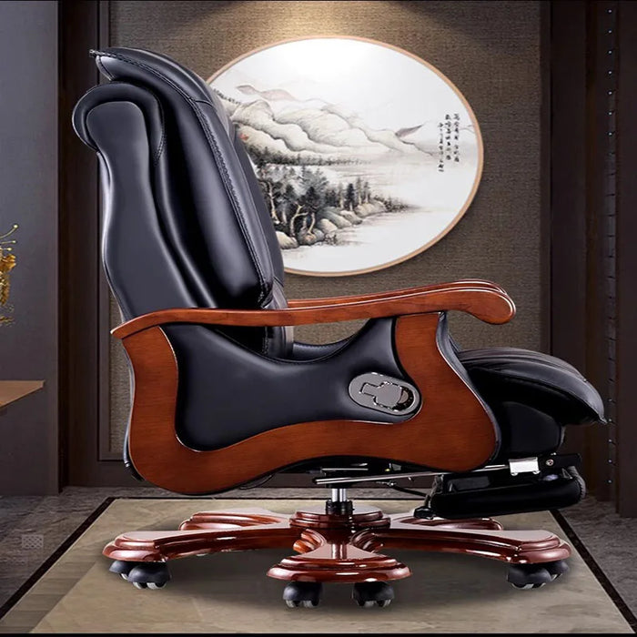 Ergonomic Luxury Leather Rolling Chair