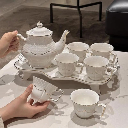 Sophisticated Serenity: Exquisite Ceramic Tea and Coffee Set for Upscale Living