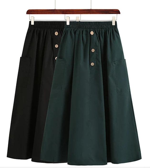 High-Waisted Flowing Casual Skirt for Women - Solid Color Long Dress for Spring and Summer