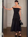 Elegant Ankle-Length Sleeveless Dress with Alluring Slash Neck - Perfect for Autumn Parties and Events