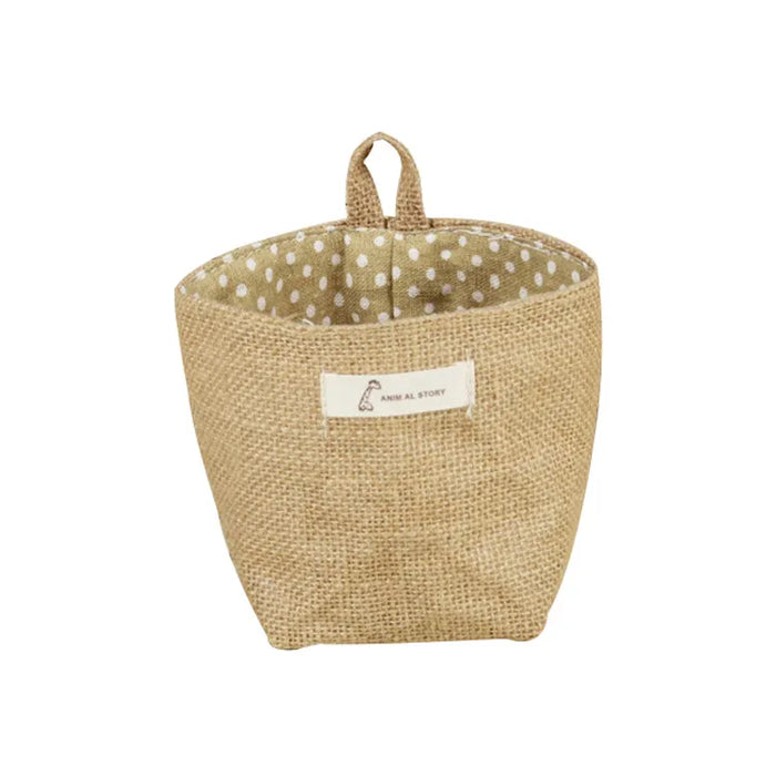 Foldable Jute Cotton Linen Storage Bin for Wardrobe, Playroom, and Vanity