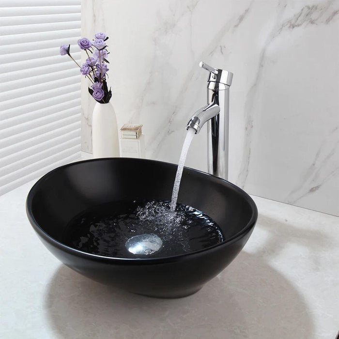 Artisan Hand-Painted Tempered Glass Sink Ensemble with Modern Chrome Faucet