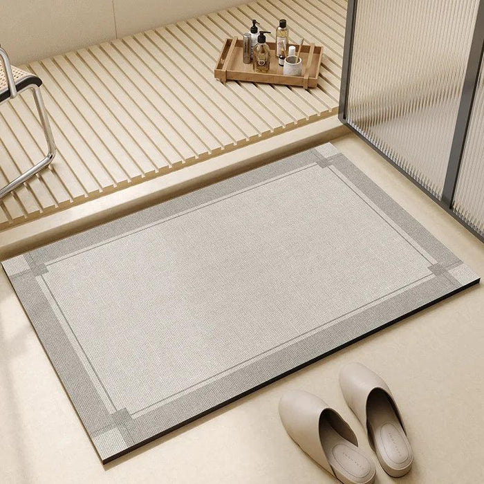 Elegant Diatomite Bath Mat Ensemble - Chic Water-Absorbing Toilet Set