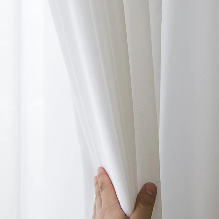 Modern Solid White Sheer Curtains