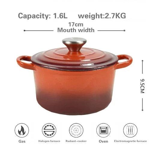 Deluxe Enamelled Cast Iron Soup and Stew Cooking Set - Induction Ready