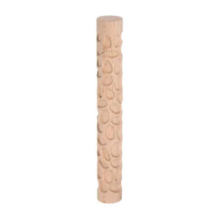 Textured Beechwood Rolling Pin - Versatile Embossing Tool for Baking and Crafting