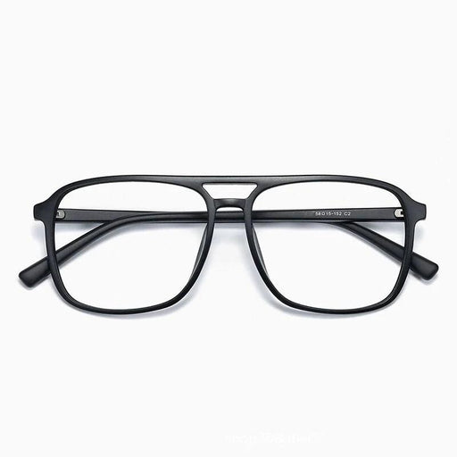 Vintage-Inspired Oversized Black Eyeglasses with Clear Frame - Lightweight TR90 Design