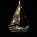 Opulent LED-Illuminated Nautical Sailboat Sculpture for Coastal Elegance