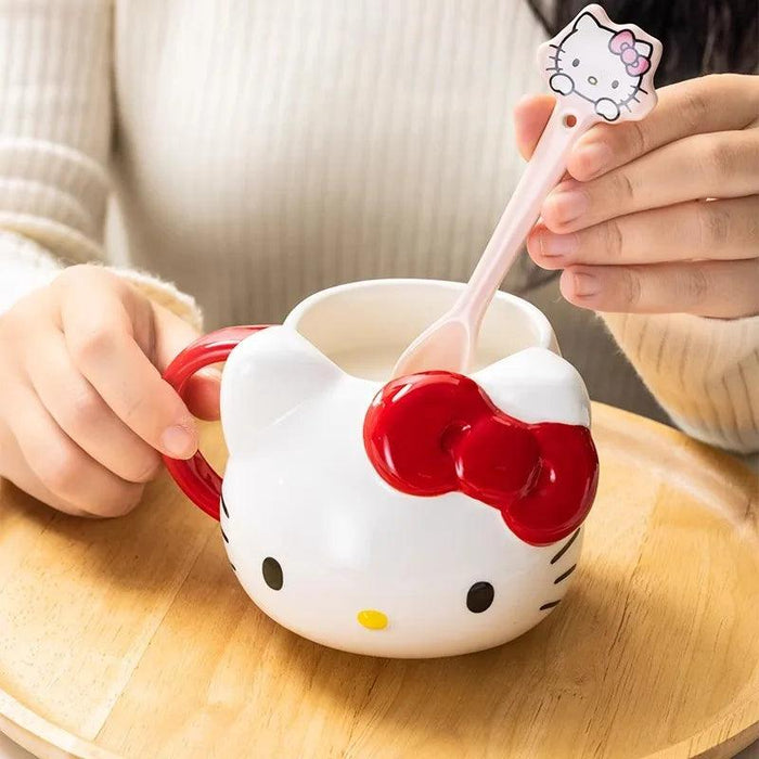 Kawaii Sanrio Characters Ceramic Coffee Cup - Cute Hello Kitty, Kuromi & My Melody Mug for Girls' Gifts, 500ml