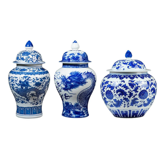 Elegant Chinese Porcelain Ginger Jar: Stylish Multi-Functional Decorative Container