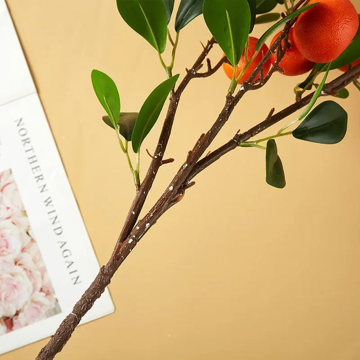 Vibrant Artificial Orange Blossom Branch for Enchanting Home and Garden Aesthetics