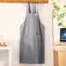 Chic Cotton Linen Apron with Stylish Wide Straps for Women - Your Perfect Cooking Companion