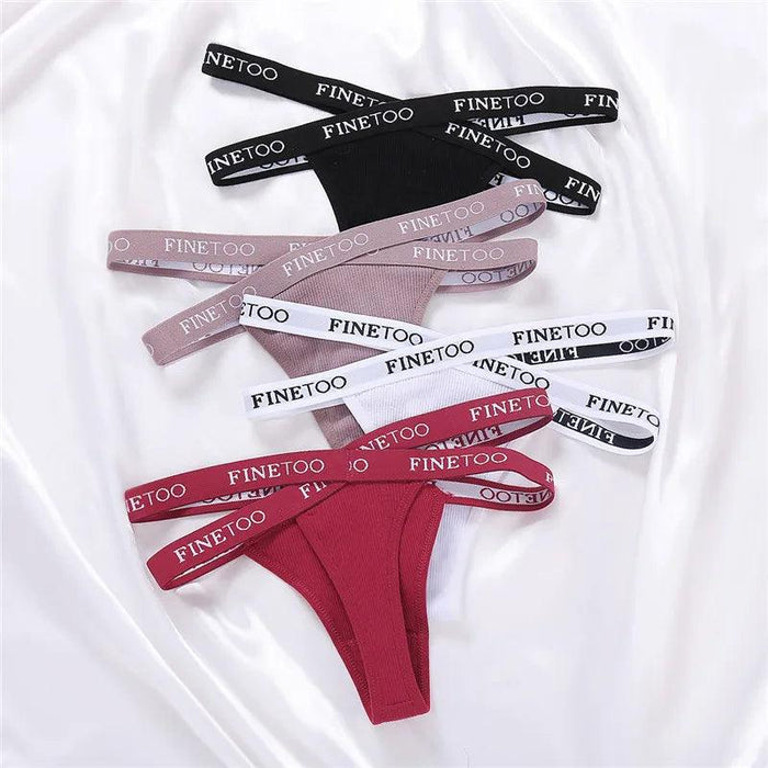 3-Pack Women's Sexy High Waist Cross Strap Cotton G-String Panties