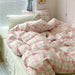 Ins Green Grid Bedding Set