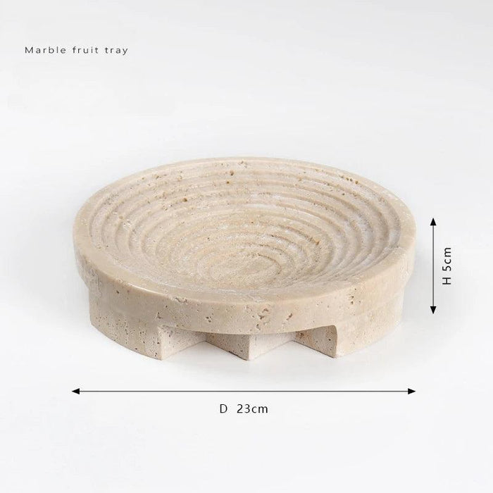 Travertine Tray: Elegant Minimalist Home Decor and Storage Essential