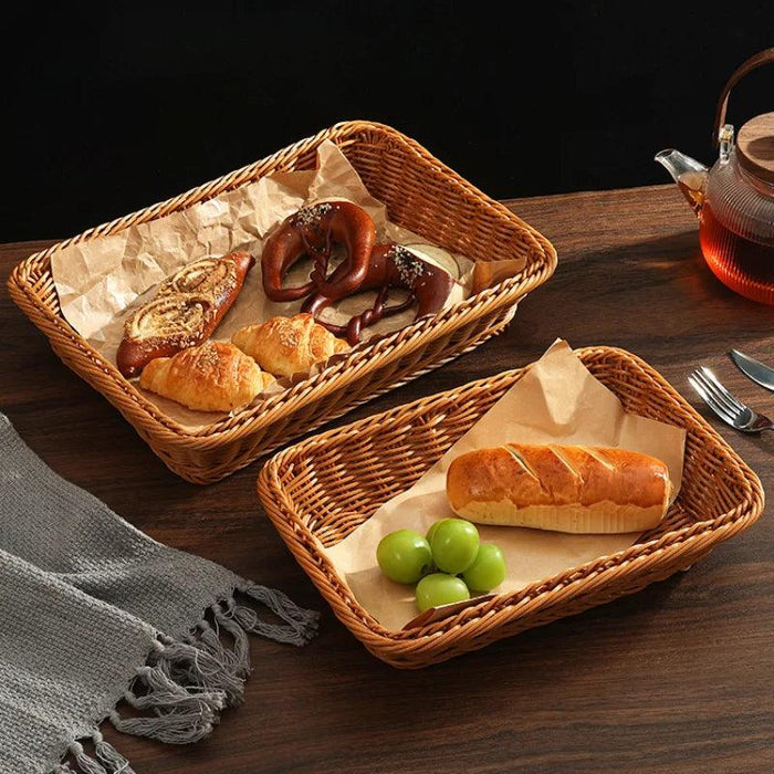 Elegant Imitation Rattan Snack and Dessert Serving Plate for Afternoon Gatherings