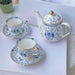 Elegant Blue and White Japanese Porcelain Tea and Coffee Collection